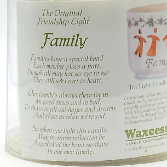 Tea light candleholder that says family with four figure cut outs! - Picture 7 of 7